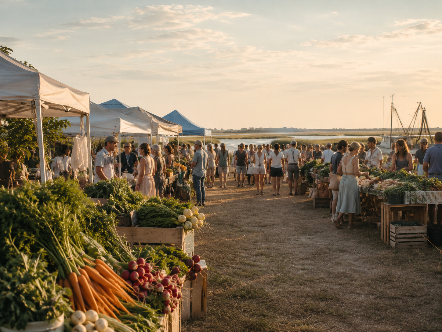 Farmers market by the coast
